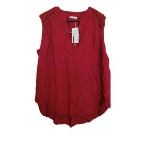 SoTeer wine/red hi- lo sleeveless top Women's Size 2XLG  NWT